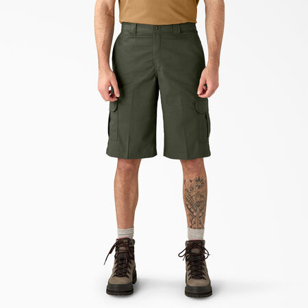 Relaxed Fit Cargo Shorts, 13&quot; - Olive Green &#40;OG&#41;