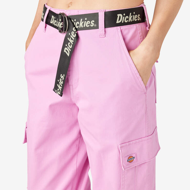 Women's Relaxed Fit Cropped Cargo Pants - Wild Rose (WR2) image number 7