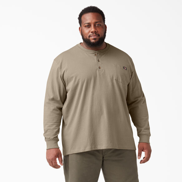 Long Sleeve Heavyweight Henley T-Shirt - Desert Sand &#40;DS&#41;