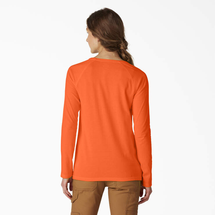 Women's Cooling Long Sleeve Pocket T-Shirt - Bright Orange (BOD) image number 2