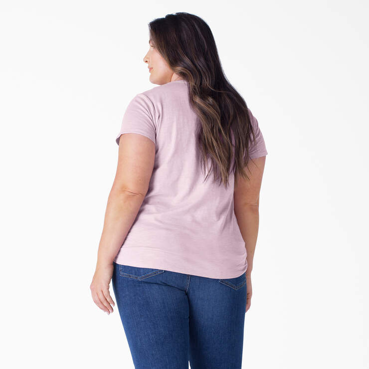 Women's Plus Short Sleeve V-Neck T-Shirt - Mauve Shadows (VS) image number 2