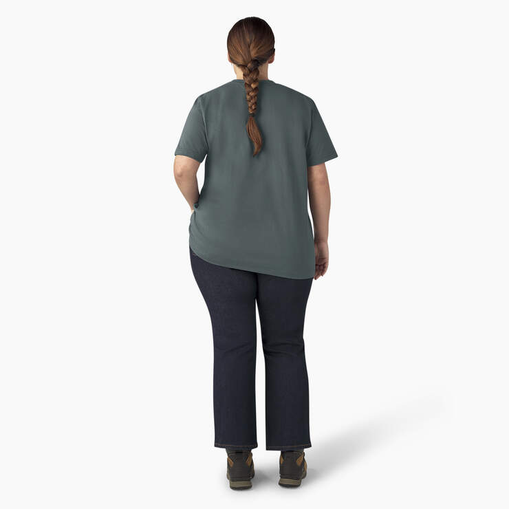 Women's Plus Heavyweight Short Sleeve Pocket T-Shirt - Lincoln Green (LN) image number 6