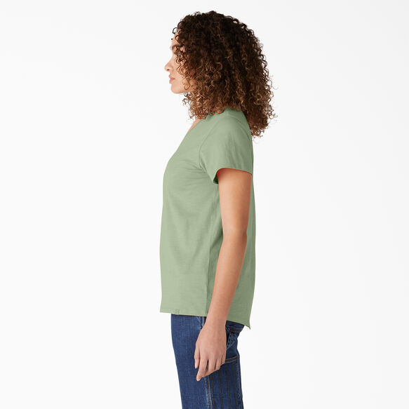 Women&#39;s Short Sleeve V-Neck T-Shirt - Celadon Green &#40;C2G&#41;
