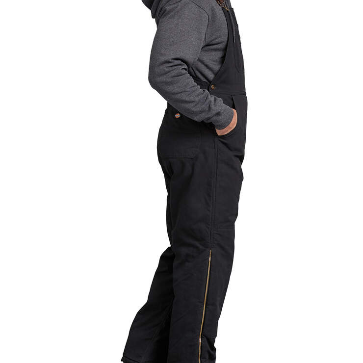 Sanded Duck Insulated Bib Overalls - Rinsed Black (RBK) image number 2