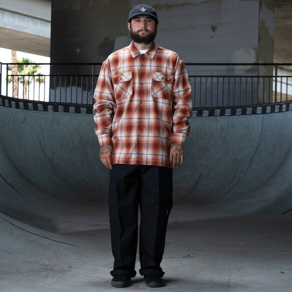 Ronnie Sandoval Brushed Flannel Shirt - Burnt Ombre Plaid &#40;OB2&#41;