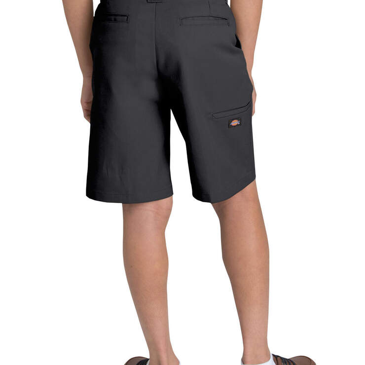 Boys' FLEX Flat Front Shorts, 8-20 Husky - Black (BK) image number 2