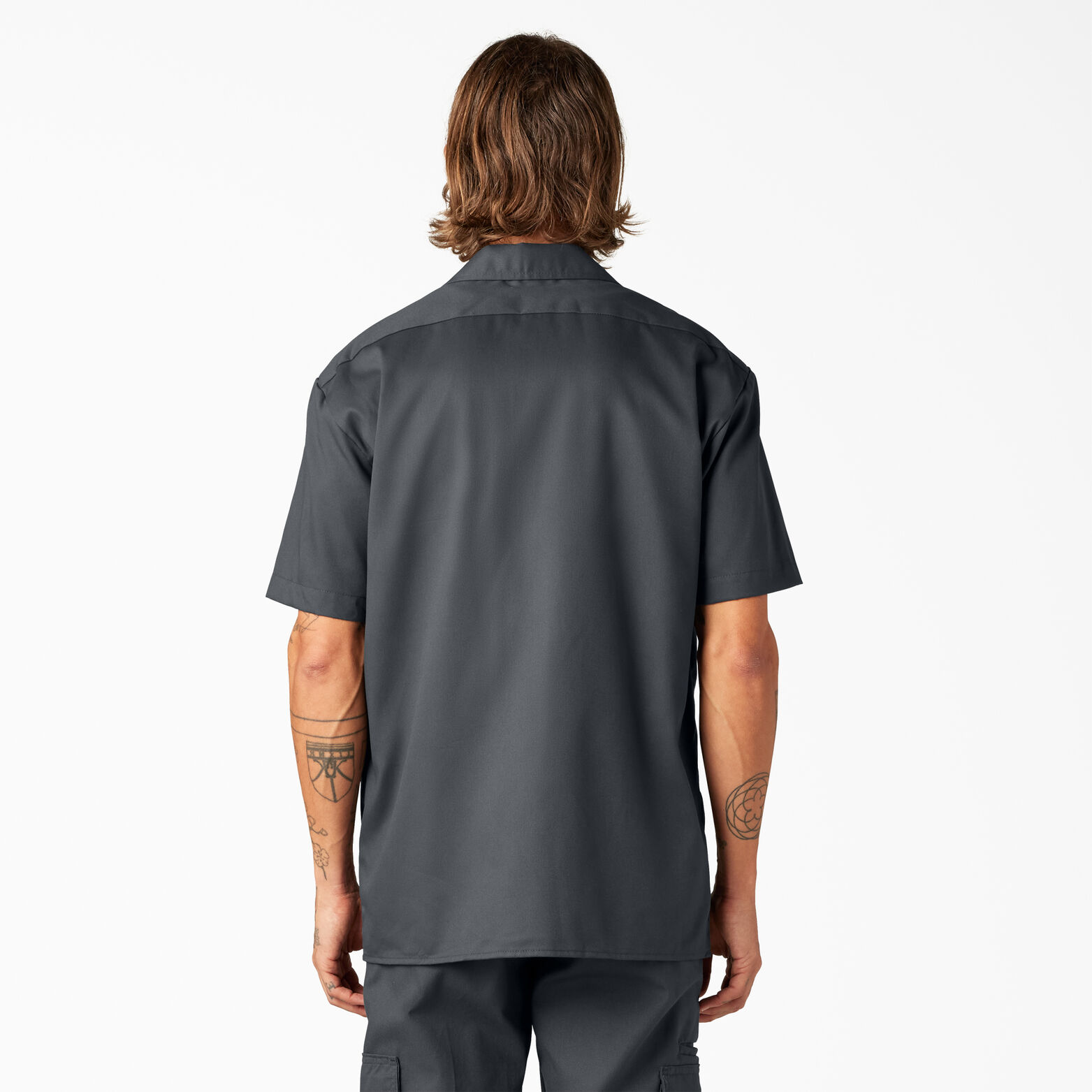 Dickies Men's Relaxed Fit Short Sleeve Collared Cotton Polyester Work Shirt - 1 Each