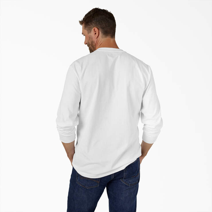 Heavyweight Long Sleeve Henley T-Shirt - White (WH) image number 2
