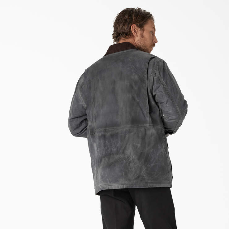 Fully Waxed Canvas Chore Coat - Charcoal Gray (CH) image number 2