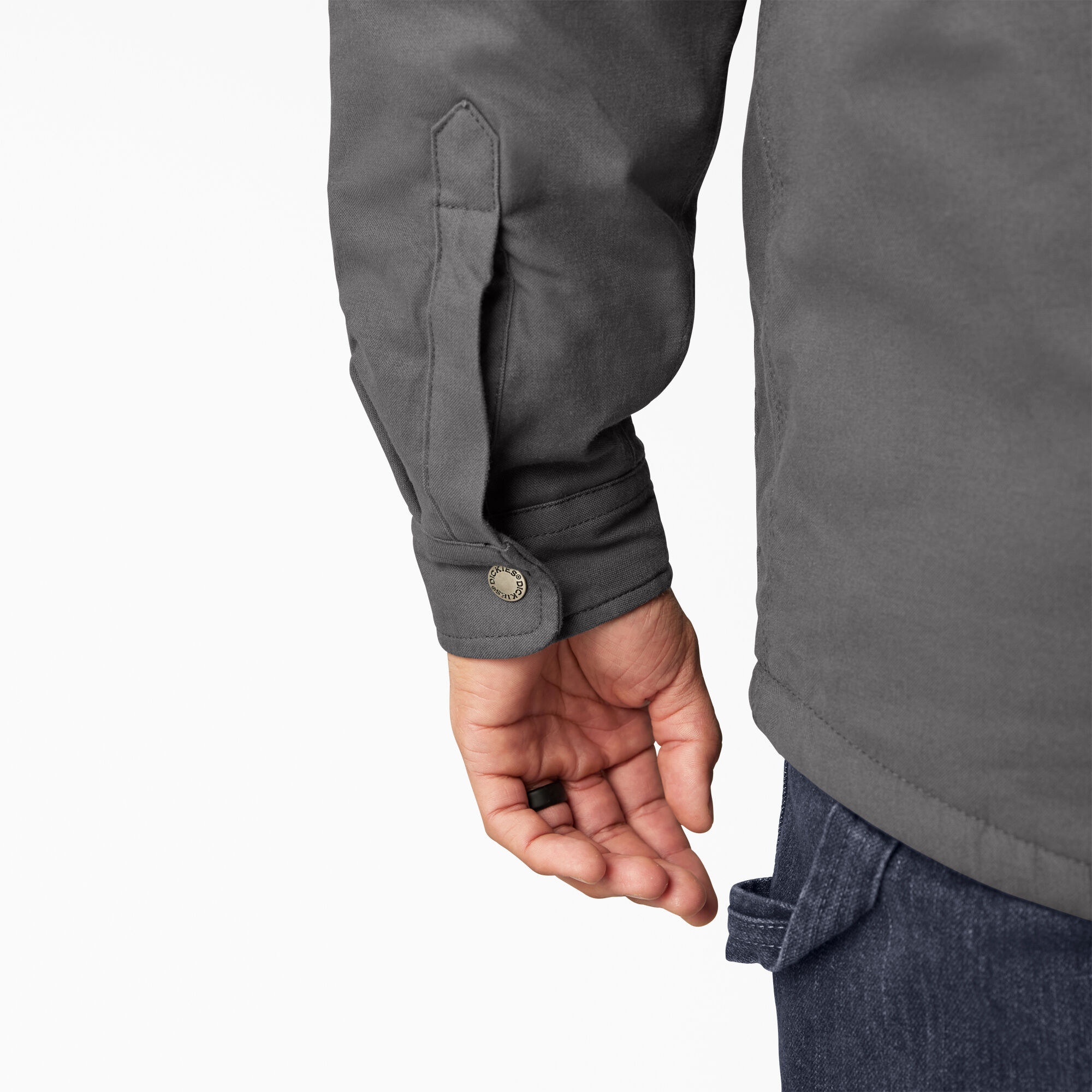 Dickies men's twill polar fleece lined shirt jacket clearance