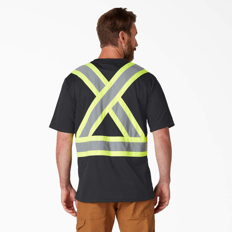 Hi Vis Safety Short Sleeve T-Shirt - Black (BK) image number 2