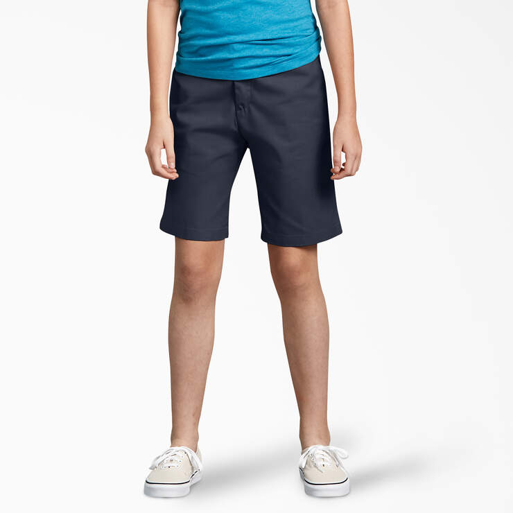 Girls' Slim Fit Shorts, 4-20 - Dark Navy (DN) image number 1
