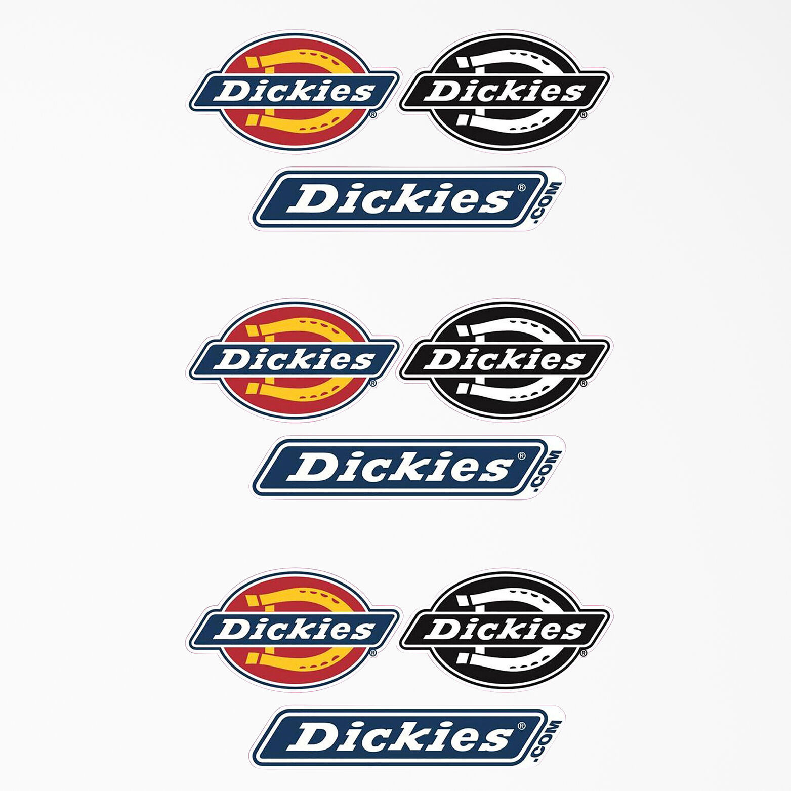 Dickies Exclusive Logo Stickers, 5-Pack of 3