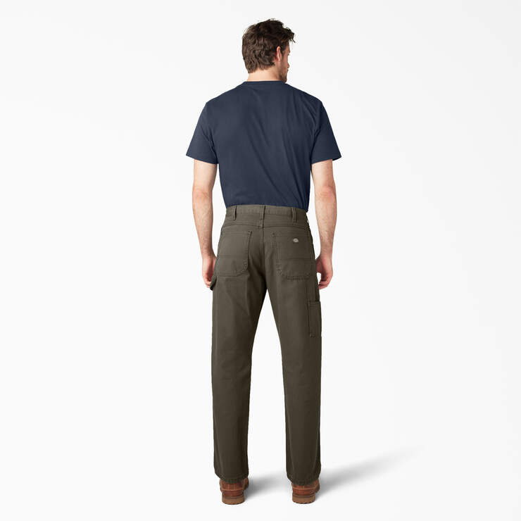 Relaxed Fit Heavyweight Duck Carpenter Pants - Rinsed Moss Green (RMS) image number 5