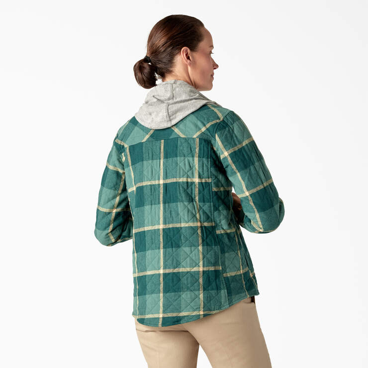 Women’s Flannel Hooded Shirt Jacket - Mallard Campside Plaid (A2V) image number 2