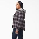 Women&rsquo;s Plus Flannel Hooded Shirt Jacket - Dusty Purple/Black Ombre Plaid &#40;B1E&#41;