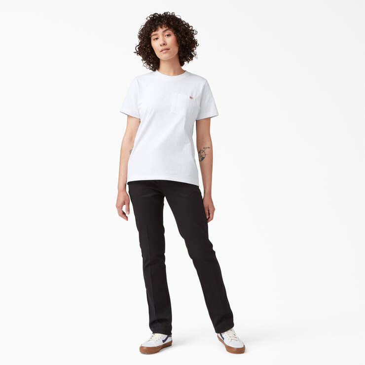 Women's Heavyweight Short Sleeve Pocket T-Shirt - White (WH) image number 5