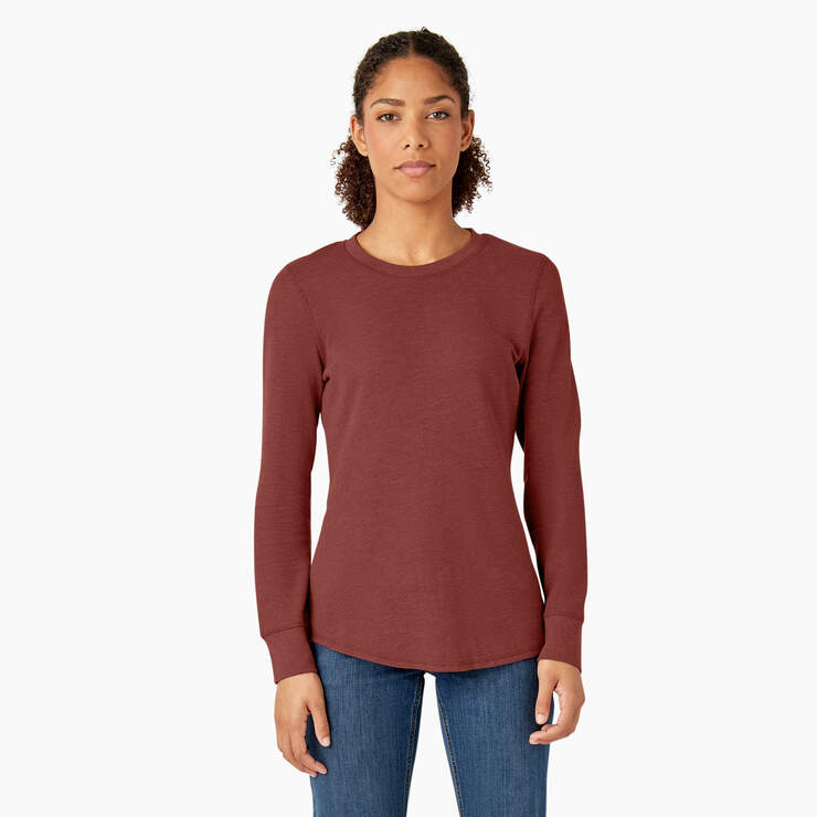 Women’s Long Sleeve Thermal Shirt - Fired Brick Single Dye (FBD) image number 1
