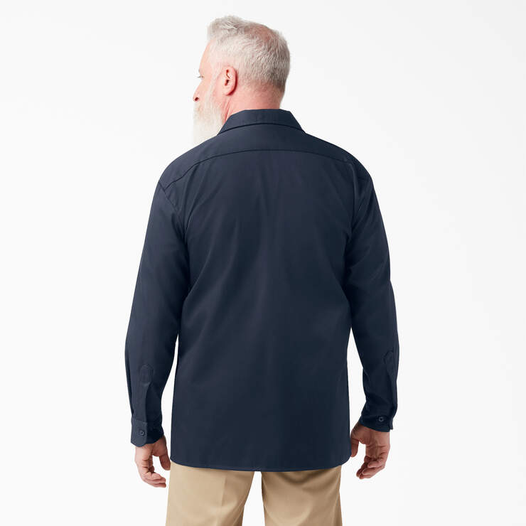 FLEX Relaxed Fit Long Sleeve Work Shirt - Dark Navy (DN) image number 2