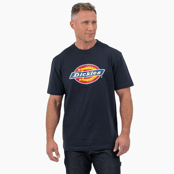 Short Sleeve Tri-Color Logo Graphic T-Shirt - Dark Navy &#40;DN&#41;