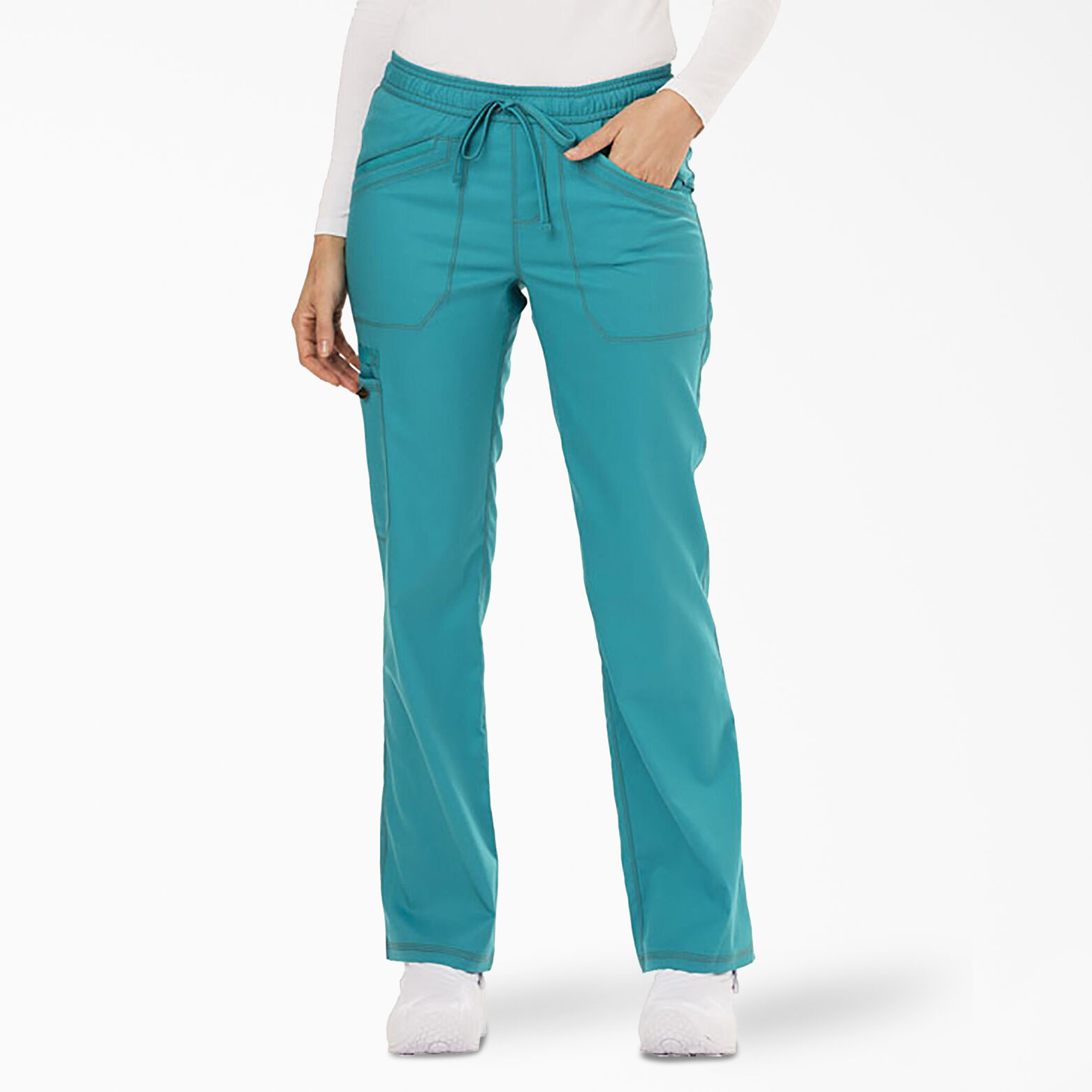 Women's Essence Drawstring Scrub Pants Teal | Dickies