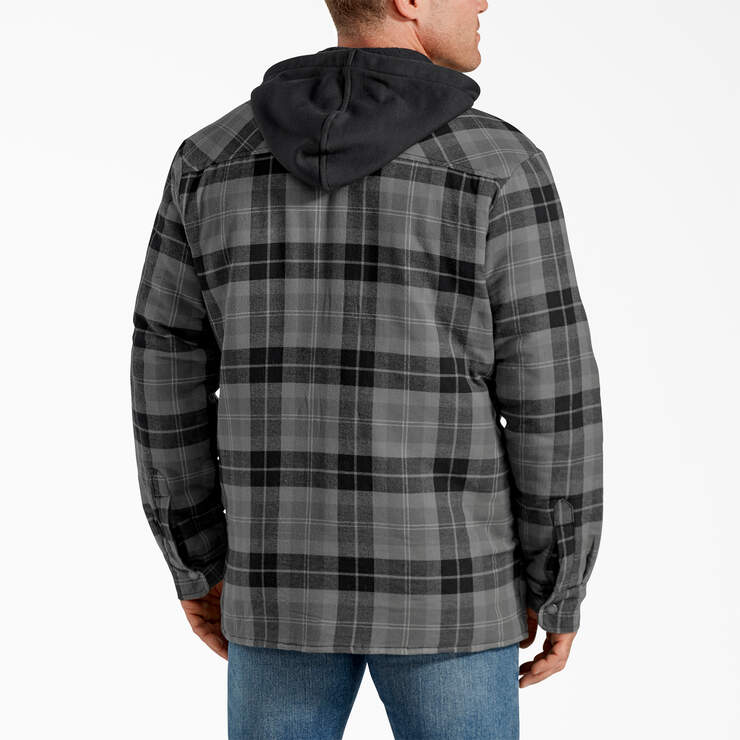 Flannel Hooded Shirt Jacket - Slate Graphite Plaid (SGP) image number 2