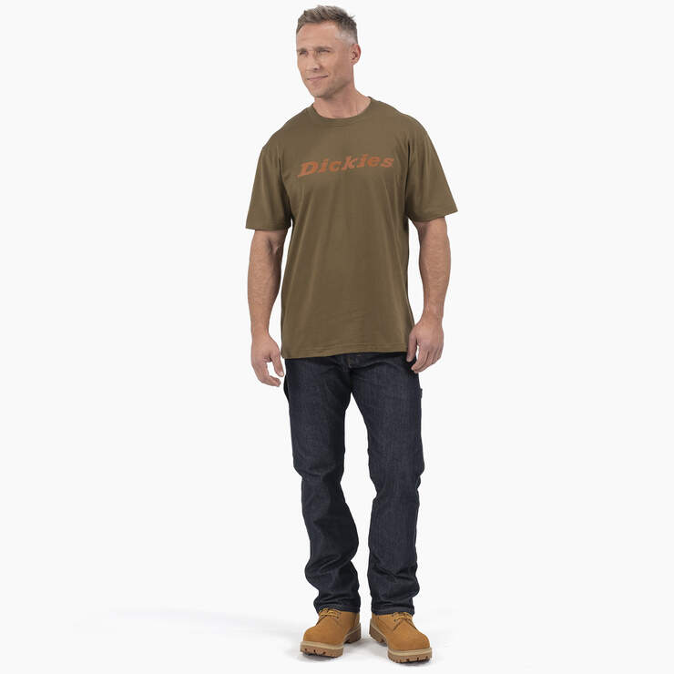 Short Sleeve Wordmark Graphic T-Shirt - Dark Olive (DV9) image number 3