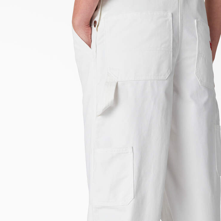 Women's Relaxed Fit Bib Overalls - White (WH) image number 7