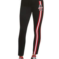 Dickies Girl Juniors' 5-Pocket Racer Striped Skinny Pants - Black (BK)