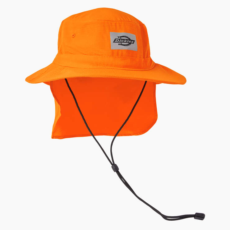 Full Brim Ripstop Boonie Hat with Neck Shade - Neon Orange (NA) image number 1