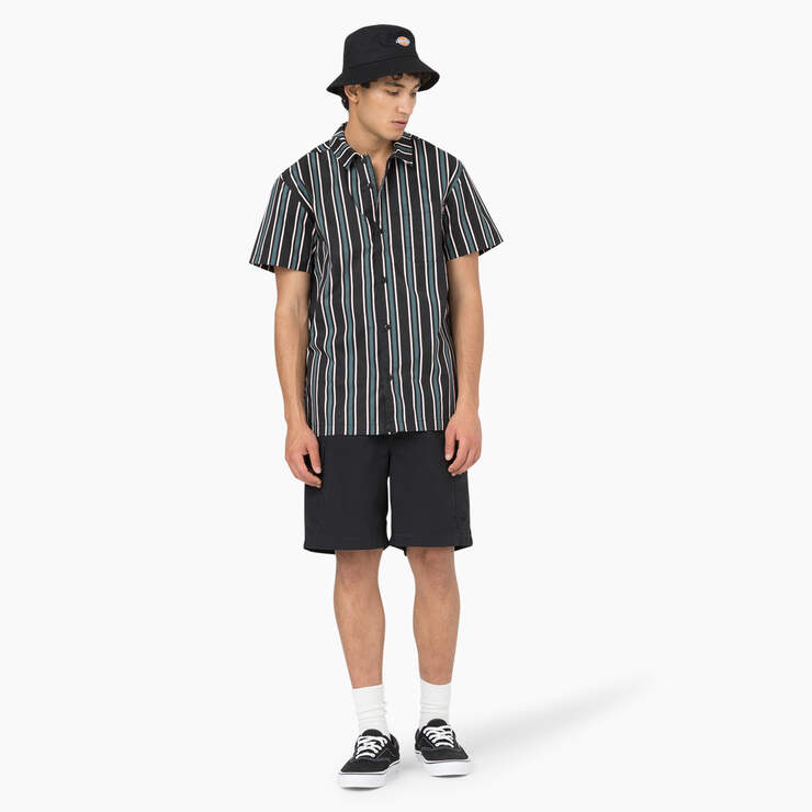 Dickies Skateboarding Cooling Relaxed Fit Shirt - Lincoln Green/Black Stripe (NBS) image number 3