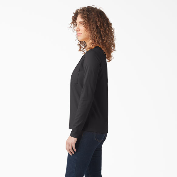 Women&#39;s Heavyweight Henley - Black &#40;KBK&#41;