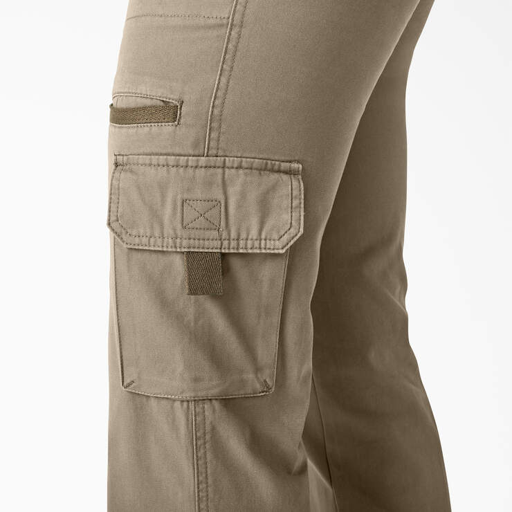 Women's Relaxed Fit Straight Leg Cargo Pants - Rinsed Desert Sand (RDS) image number 6