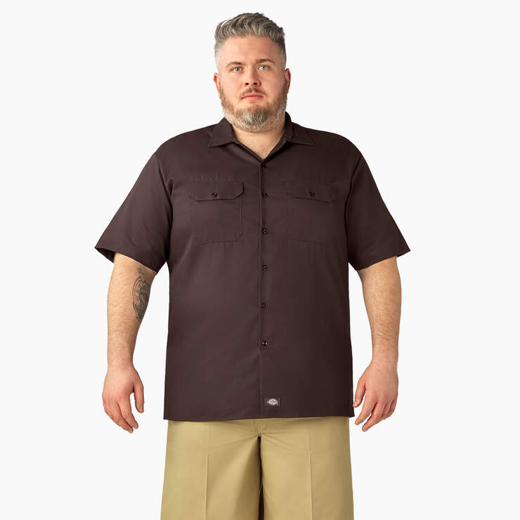 Short Sleeve Work Shirt - Dark Brown (DB) image number 5