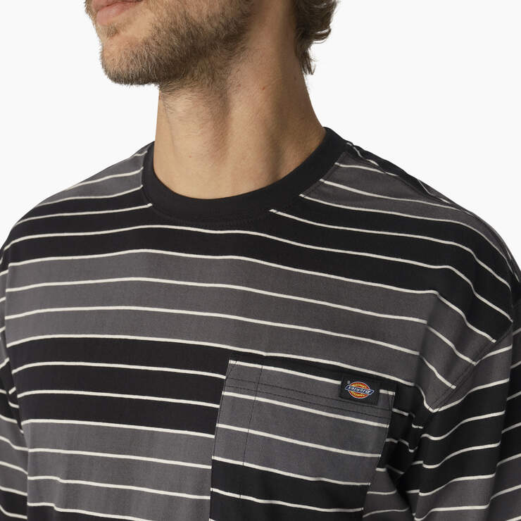 Relaxed Fit Striped Pocket T-Shirt - Tonal Black/White Stripe (TSH) image number 5
