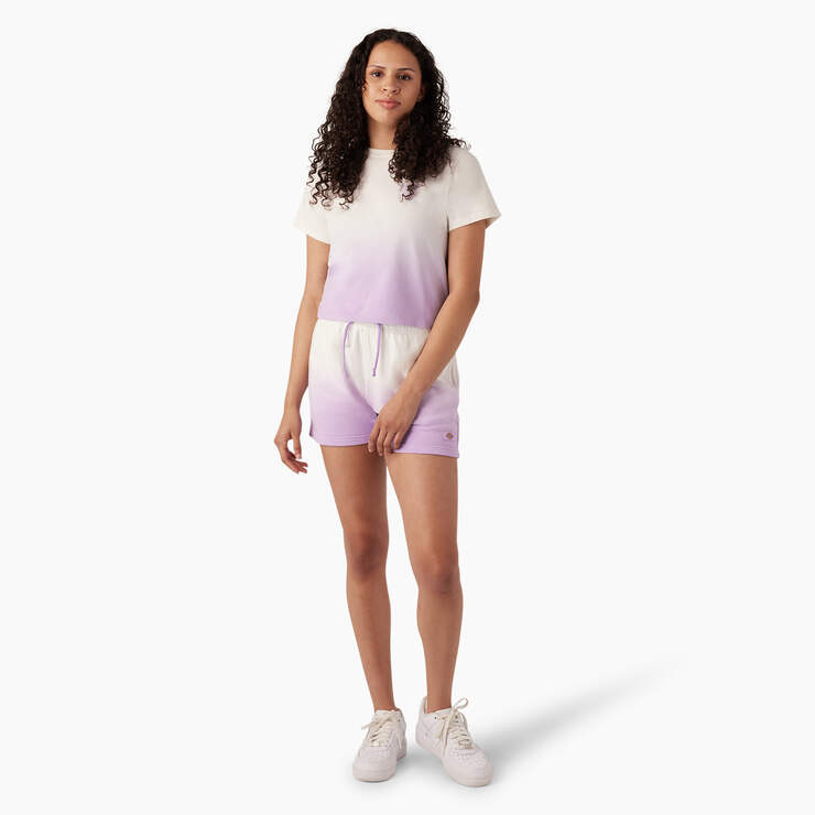 Women's Ombre Cropped T-Shirt - Cloud/Purple Rose Dip Dye (CUD) image number 4