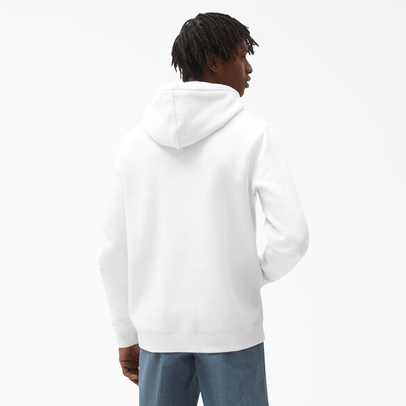 Fleece Embroidered Chest Logo Hoodie - White &#40;WH&#41;