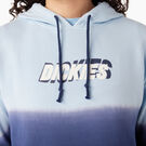 Women&#39;s Cropped Ombre Hoodie - Sky Blue/Ink Navy Dip Dye &#40;SKD&#41;