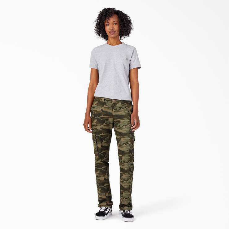 Women's FLEX Relaxed Fit Cargo Pants - Light Sage Camo (LSC) image number 5