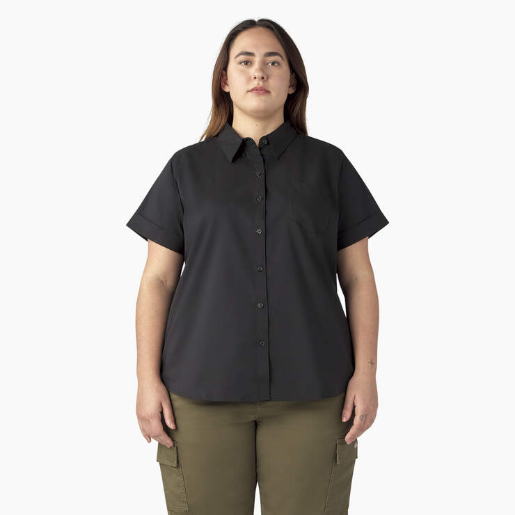Women’s Plus Button-Up Shirt - Black (BK) image number 1