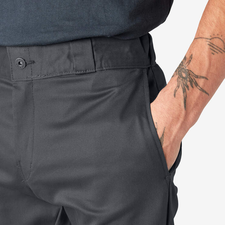 Skinny Fit Double Knee Work Pants - Charcoal Gray (CH) image number 7