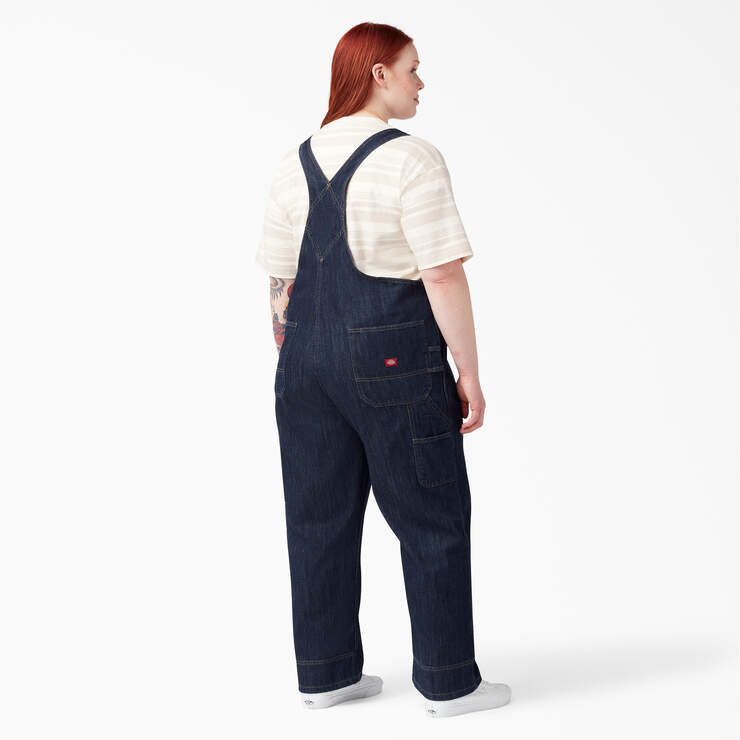 Women's Plus Relaxed Fit Bib Overalls - Dark Indigo (DIB) image number 6