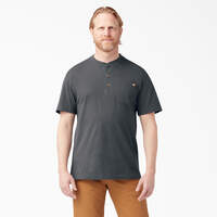 Heavyweight Short Sleeve Henley T-Shirt - Charcoal Gray (CH)