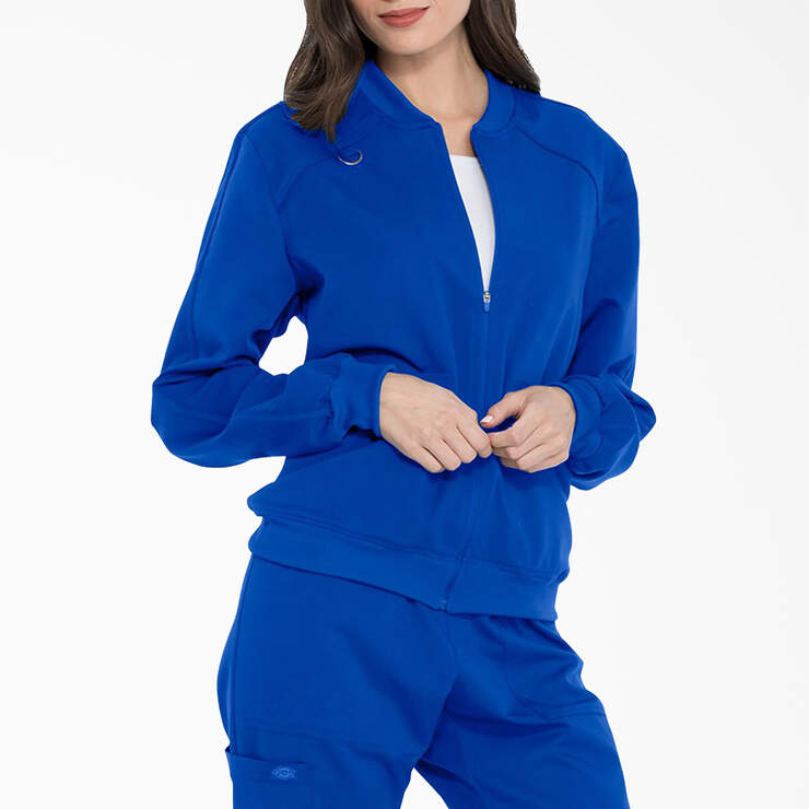 Women's Balance Zip Front Scrub Jacket - Royal Blue (RB) image number 4
