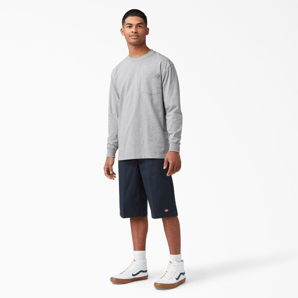Heavyweight Long Sleeve Pocket T-Shirt - Heather Gray &#40;HG&#41;