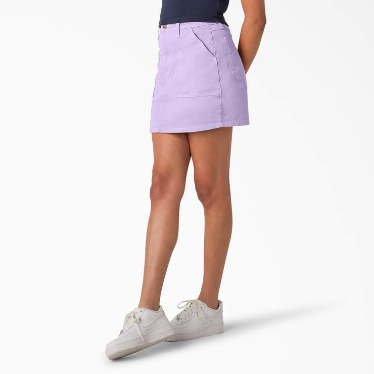 Women's High Waisted Carpenter Skirt - Purple Rose (UR2) image number 3