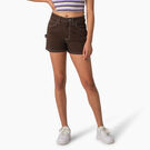 Women&#39;s High Waisted Carpenter Shorts, 3&quot; - Chocolate Brown &#40;CB&#41;
