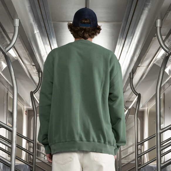 Jake Hayes Embroidered Sweatshirt - Pine Pigment Wash &#40;WN2&#41;
