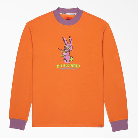 Brain Dead Embroidered Waffle Knit Sweater - Burnt Orange &#40;TO1&#41;