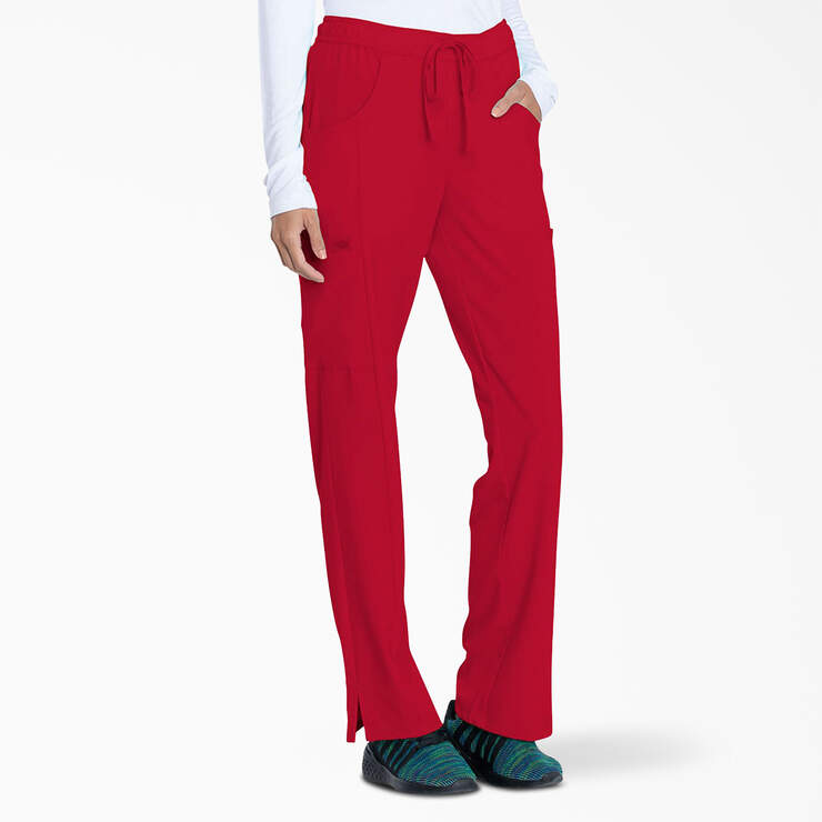 Women's EDS Essentials Drawstring Scrub Pants - Red (RD) image number 4